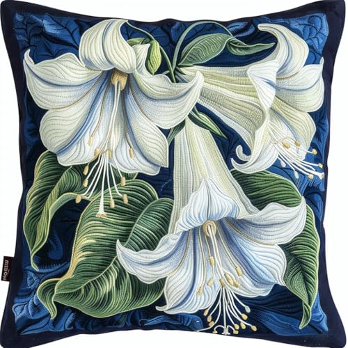 Taxpy Knüpfkissen Set mit Knüpfhaken und Toolkit zum Selber Knüpfen Kissens, DIY Kissen Dekokissen, 43x43cm(Blühende Blumen, M) von Taxpy