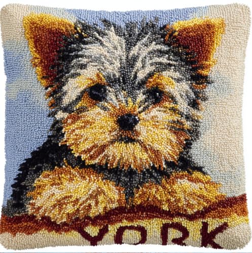 Taxpy Knüpfteppich Zum Selber Knüpf-Sets Mit Kissen Knüpfen-Set Yorkshire-Hund 43X43Cm Kissenbezug-Set Für Erwachsene Und Kinder Latch Hook Kit Heimaccessoire Taxpy Knüpfteppich Zum Selber Knüpf-Sets Mit Kissen Knüpfen-Set Yorkshire-Hund 43X43Cm Kissenbezug-Set Für Erwachsene Und Kinder Latch Hook Kit Heimaccessoire von Taxpy