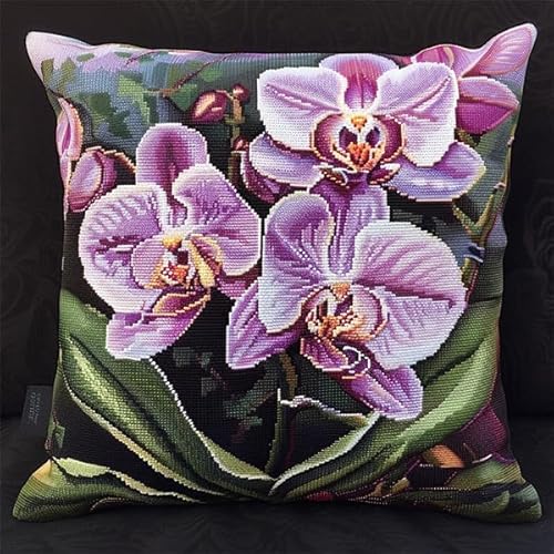 Taxpy Knüpfteppich Zum Selber Knüpf-Sets mit Kissen knüpfen-Set 43x43cm Kissenbezug-Set für Erwachsene und Kinder Latch Hook Kit Heimaccessoire, Wandkunst(Pinguinmuster,F) von Taxpy