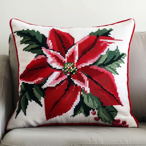 Taxpy Knüpfteppich Zum Selber knüpfen, Knüpfsets Latch Hook Kit Selbst Knüpfen Set für Kinder und Erwachsene,43x43cm(Blühende Blumen, K) von Taxpy