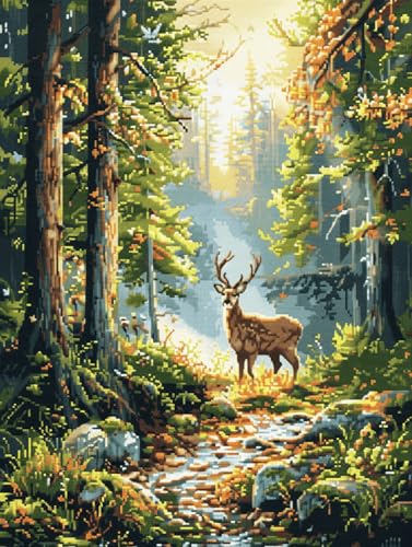 Taxpy Kreuzstich Stickset 11CT für Erwachsene – DIY Nadelarbeit, Gestempeltes Starter-Kit für Anfänger, Kreatives Handarbeitsprojekt zum Entspannen,Waldlandschaft - 60x95cm Taxpy Kreuzstich Stickset 11CT für Erwachsene – DIY Nadelarbeit, Gestempeltes Starter-Kit für Anfänger, Kreatives Handarbeitsprojekt zum Entspannen,Waldlandschaft - 60x95cm von Taxpy