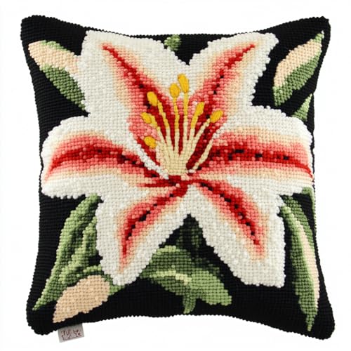 Taxpy Latch Cushion Set, Blühende Blumen Latch Hook Cushion Kit DIY Knüpfkissen Knüpfset, Kreuzstich Knüpfkissen Stickerei Knüpf-Sets Kissen Knüpfen Set 43x43cm Taxpy Latch Cushion Set, Blühende Blumen Latch Hook Cushion Kit DIY Knüpfkissen Knüpfset, Kreuzstich Knüpfkissen Stickerei Knüpf-Sets Kissen Knüpfen Set 43x43cm von Taxpy