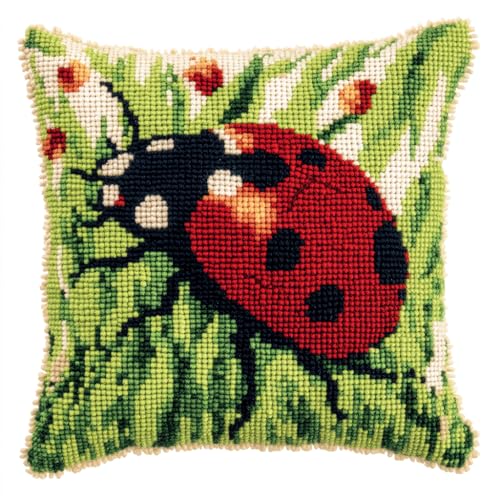Taxpy Latch Cushion Set, Cartoon-Marienkäfer Kreuzstich Knüpfkissen Selber knüpfen Kissen Set,DIY Kissen Knüpfset, Stickerei Knüpf-Sets,Latch Hook Cushion Kit 43x43cm Taxpy Latch Cushion Set, Cartoon-Marienkäfer Kreuzstich Knüpfkissen Selber knüpfen Kissen Set,DIY Kissen Knüpfset, Stickerei Knüpf-Sets,Latch Hook Cushion Kit 43x43cm von Taxpy
