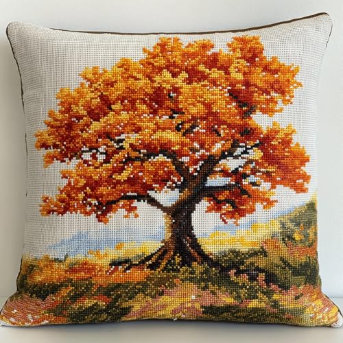 Taxpy Latch Cushion Set, Großer Baum im Herbst Handgefertigtes Kissen Knotting Cushion Craft Knüpfkissen Diy Knüpfset Knüpfhaken Knüpfen Dekokissen 43x43cm Taxpy Latch Cushion Set, Großer Baum im Herbst Handgefertigtes Kissen Knotting Cushion Craft Knüpfkissen Diy Knüpfset Knüpfhaken Knüpfen Dekokissen 43x43cm von Taxpy