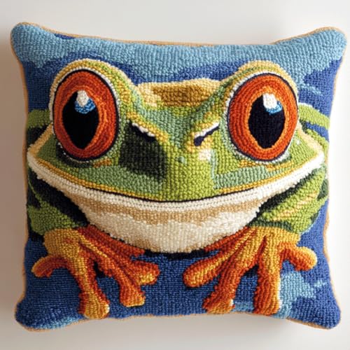 Taxpy Latch Cushion Set, Tierfrosch Homemade Cushion Covers, Crochet, Knüpfteppiche & Knüpfkissen, Knüpfkissen Diy Set Latch Hook Kit 43x43cm Taxpy Latch Cushion Set, Tierfrosch Homemade Cushion Covers, Crochet, Knüpfteppiche & Knüpfkissen, Knüpfkissen Diy Set Latch Hook Kit 43x43cm von Taxpy