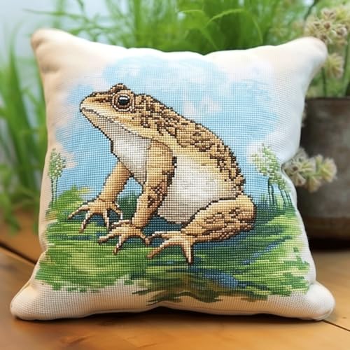 Taxpy Latch Cushion for DIY Knotting Set, Tierfrosch Latch Hook Set, Knüpfen Kunsthandwerk Kissen, Stickerei Knüpf-Sets, Kissen Knüpfset Mit Anleitung 43x43cm Taxpy Latch Cushion for DIY Knotting Set, Tierfrosch Latch Hook Set, Knüpfen Kunsthandwerk Kissen, Stickerei Knüpf-Sets, Kissen Knüpfset Mit Anleitung 43x43cm von Taxpy