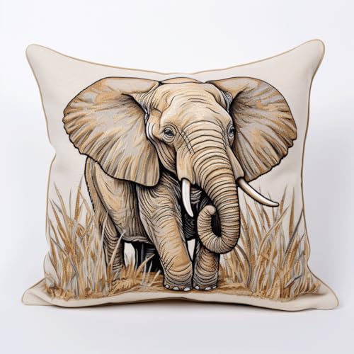 Taxpy Latch Hook Cushion Kit, Tier Elefant Kreuzstich Knüpfkissen, Latch Hook Set, Knüpfen Set Kissen Knüpfen Handarbeit Knüpfkissen Diy 43x43cm Taxpy Latch Hook Cushion Kit, Tier Elefant Kreuzstich Knüpfkissen, Latch Hook Set, Knüpfen Set Kissen Knüpfen Handarbeit Knüpfkissen Diy 43x43cm von Taxpy