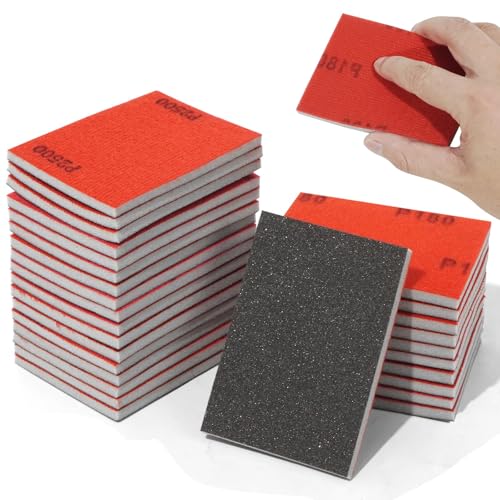 TayBong Schleifschwämme Set –28 Stück Nass- und Trocken-Schleifpapier, 180-3000 Körnung für Holz, Metall, Modellbau und Polieren von TayBong