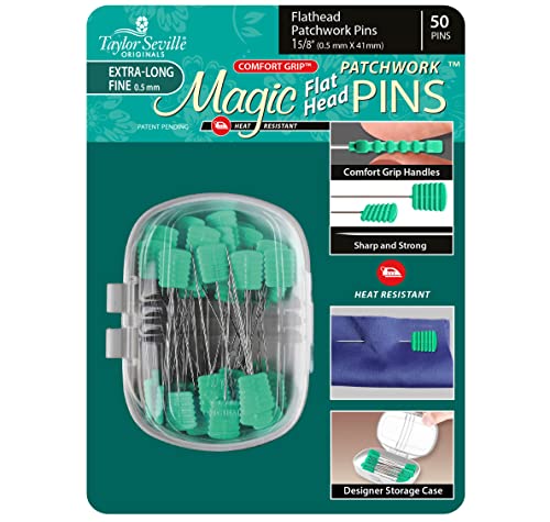 Taylor Seville Magic Flachkopf, Patchwork, extra lang, fein, 0,5, 50 Stück Taylor Seville Magic Flachkopf, Patchwork, extra lang, fein, 0,5, 50 Stück von Taylor Seville