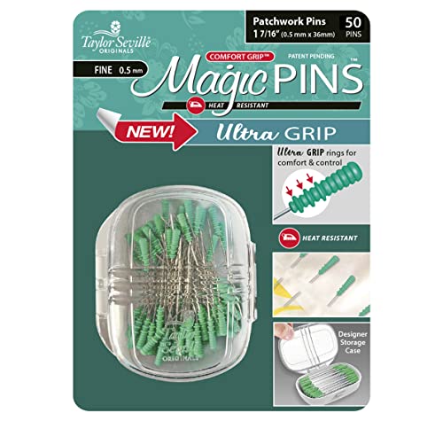 Taylor Seville Originals TS220023 Patchwork Magic Pins, Metal, Grün, 0.5 x 36mm, 50 Count von Taylor Seville Originals