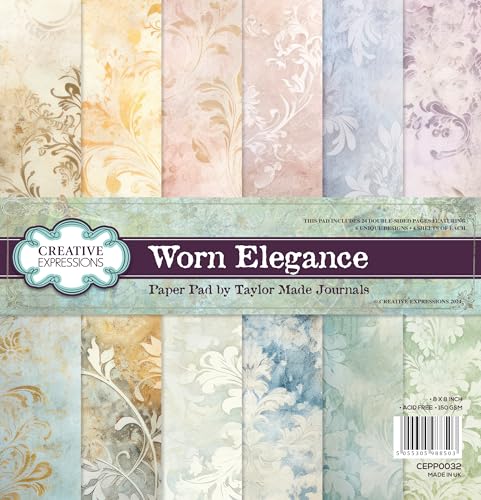 Taylor made Journals CEPP0032 Creative Expressions Worn Elegance 8 in x 8 in Paper Pad Papierblock, Papier, Mehrfarbig, 8 x 8 in, 7 stück Taylor made Journals CEPP0032 Creative Expressions Worn Elegance 8 in x 8 in Paper Pad Papierblock, Papier, Mehrfarbig, 8 x 8 in, 7 stück von Taylor made Journals