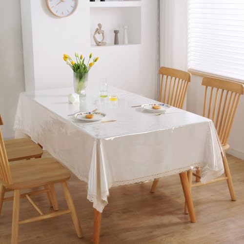 Tayuvira PVC Tischdecke Transparent, 0,13 MM Durchsichtig Abwaschbar Wasserdicht Fettdicht, Tischschutzfolie Klarsicht Plastiktischdecke für Outdoor Küche Picknick (140 * 180cm) Tayuvira PVC Tischdecke Transparent, 0,13 MM Durchsichtig Abwaschbar Wasserdicht Fettdicht, Tischschutzfolie Klarsicht Plastiktischdecke für Outdoor Küche Picknick (140 * 180cm) von Tayuvira