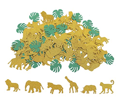 100 Stück Dschungeltiere Konfetti Gold - Safari Glitzer Konfetti für Party Dekoration Babyparty Geburtstag Thema Savanne 100 Stück Dschungeltiere Konfetti Gold - Safari Glitzer Konfetti für Party Dekoration Babyparty Geburtstag Thema Savanne von Tbay