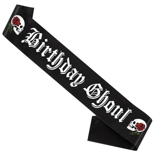 Geburtstag Gothic Halloween Schal - HBD Mädchen Zubehör für Frauen, Deko Party Gothic, Spooky Emo Horror, Geburtstag Thema Halloween Geburtstag Gothic Halloween Schal - HBD Mädchen Zubehör für Frauen, Deko Party Gothic, Spooky Emo Horror, Geburtstag Thema Halloween von Tbay