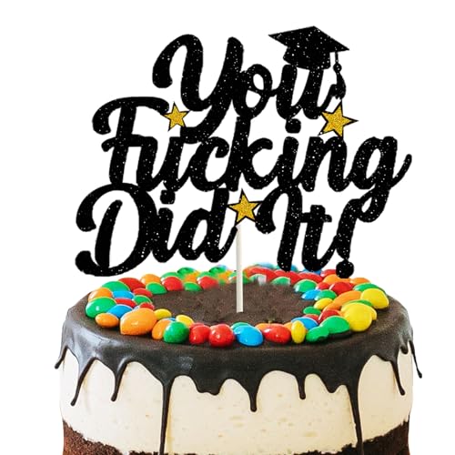 „Tbay „You Did It“-Kuchenaufsatz, schwarz glitzernder, lustiger Tortenaufsatz zum Abschluss mit goldenem Glitzerstern für 2024, Glückwünsche, Abschlussfeier, Kuchendekorationen, Zubehör „Tbay „You Did It“-Kuchenaufsatz, schwarz glitzernder, lustiger Tortenaufsatz zum Abschluss mit goldenem Glitzerstern für 2024, Glückwünsche, Abschlussfeier, Kuchendekorationen, Zubehör von Tbay