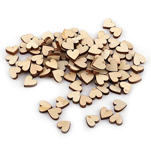 Die Besten Holzherzen für Handwerk, Liebe Herz Form Holzverzierung für Hochzeiten Plaques Art Craft (10 mm) von Tbest