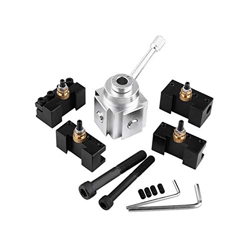 Drehmaschine Werkzeughalter, Schnellwechselhalter, Drehstahlter, Drehbank Schnellwechsel Stahlhalter, Satz aus Aluminiumlegierung Schnellwechsel-Werkzeughalter und Halter-Set für Mini-Drehmaschinen Drehmaschine Werkzeughalter, Schnellwechselhalter, Drehstahlter, Drehbank Schnellwechsel Stahlhalter, Satz aus Aluminiumlegierung Schnellwechsel-Werkzeughalter und Halter-Set für Mini-Drehmaschinen von Tbest