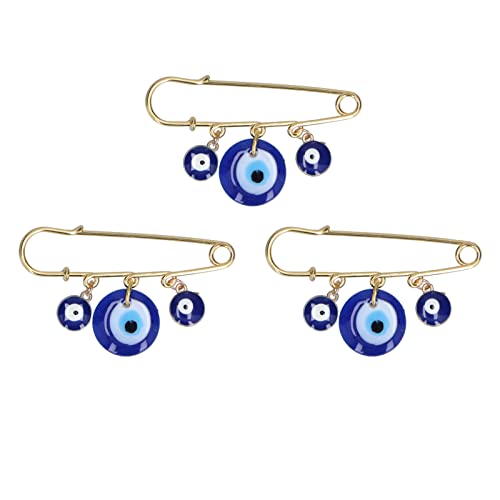 Evil Eye Brosche, Evil Eye Pin, 3 Stück Kleidungsnadeln 3 blaue Augen Anhänger Golden Anstecknadel Exquisite Multifunktionale Sicherheitsnadeln für Kleidung, Tasche, Schal, Dekoration Evil Eye Brosche, Evil Eye Pin, 3 Stück Kleidungsnadeln 3 blaue Augen Anhänger Golden Anstecknadel Exquisite Multifunktionale Sicherheitsnadeln für Kleidung, Tasche, Schal, Dekoration von Tbest