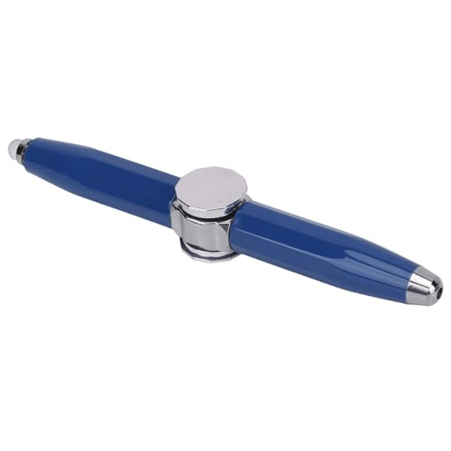 Fidget Kugelschreiber, tragbar, Metallköpfe, Gaming-Fingerstift, Stressabbau, Finger, mit LED-Licht, für Schüler (Blau) von Tbest