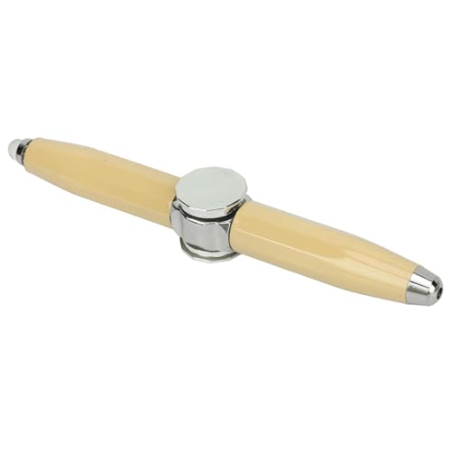 Fidget Kugelschreiber, tragbare Metallköpfe, Gaming-Fingerstift, Stressabbau, Finger, mit LED-Licht, für Schüler (Hellgelb) von Tbest
