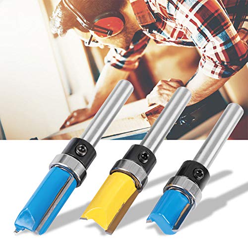 Industrielle Lieferungen 3PCS Holzbearbeitungsschneidermahlen 1/4 "Schaftkante Trimmingschlitz -Router -Bit, Mechanischer Antrieb von Tbest