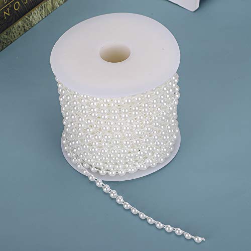 Perlenkette mit Kunstperlen, 6 mm, 25 m, für DIY-Dekorationen und Eingangszubehör für Vorhänge (WHITE) von Tbest