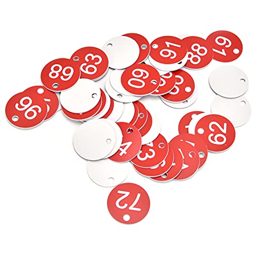 TBEST Beekee PLIES, 50pcs/Bag Bee El Beekee Box Nummeriertes Tag mit Loch Klassifizierungszeichen für Beekee Red51-100 Nummer (51-100) von Tbest