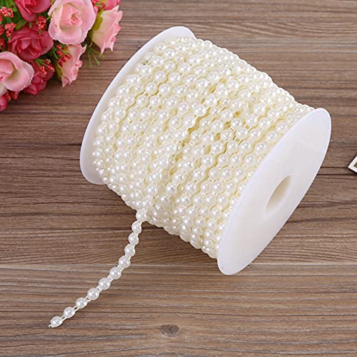 Tbest 25 M/Doppelwottwäsche -Roll -Imitation Halbkörpern von Pearls Cadena Garland für Hochzeit, Schöne Kulisse und Partydekoration (Beige) von Tbest