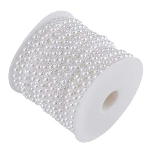 Tbest 25 M/Doppelwottwäsche -Roll -Imitation Halbkörpern von Pearls Cadena Garland für Hochzeit, Schöne Kulisse und Partydekoration (reines Weiß) von Tbest