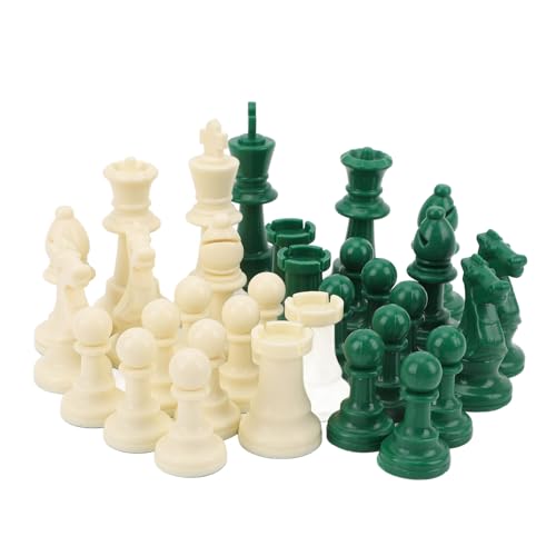 Tbest 32pcs Gewichtete Kunststoffschach -Stück -Set Komplett Strategie mit Grün weißen Teilen Gewichtete Stabilität für Endlose Spiele für Geschützte Bewegungen, Elegantes Grün Tbest 32pcs Gewichtete Kunststoffschach -Stück -Set Komplett Strategie mit Grün weißen Teilen Gewichtete Stabilität für Endlose Spiele für Geschützte Bewegungen, Elegantes Grün von Tbest
