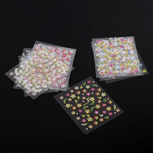 Tbest 3D -Blumen -Design Nagelaufkleber Aufkleber für Manikürenkunstdekoration 50 Blätter PVC Material von Tbest