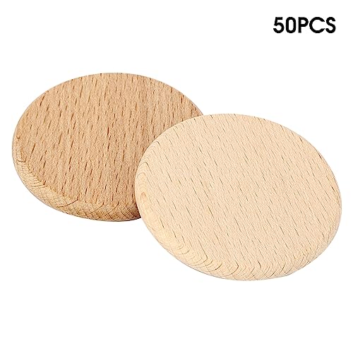 Tbest 50 Pccs Runde Weiße Chips für Handgefertigte Holzspäne, Ideal für Kleidungszubehör und DIY -Dekorationen (6cm) von Tbest