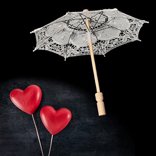 Tbest Einzigartige Handspitzenblume Stickerei Parasol, Hochzeitsfotografie Accessoire (S für Größe 35-41) von Tbest