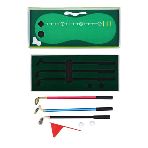 Tbest Golfstift -Set, Mini -Desktop -Club -Kugelschreiber -Set mit Green Flag 3 Clubs Stifte 2 Bälle (GREEN) von Tbest