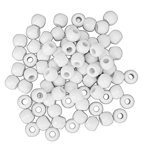 Tbest Haargebiete Steine ​​ohne 100 -pcc -Haarperlen für Bartwunden, Perlen von Design (WHITE) von Tbest