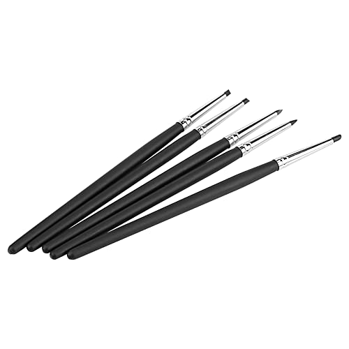 Tbest Lehmformung Stift Set - 5pcs Silikon Weichkopf -Handwerkswerkzeug für Tonkunst Exquisite Verarbeitung (Schwarzer Stiftspitze (0#)) von Tbest