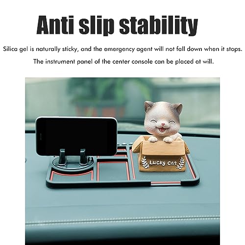 Tbest Non -Slip -Armaturenbrettmatte Mobiltelefonhalter Universal Silicon Aufbewahrungspolsterauto -Armaturenbrett für Cars Trucks SUVS Rot Schwarz Blau (Rot) von Tbest
