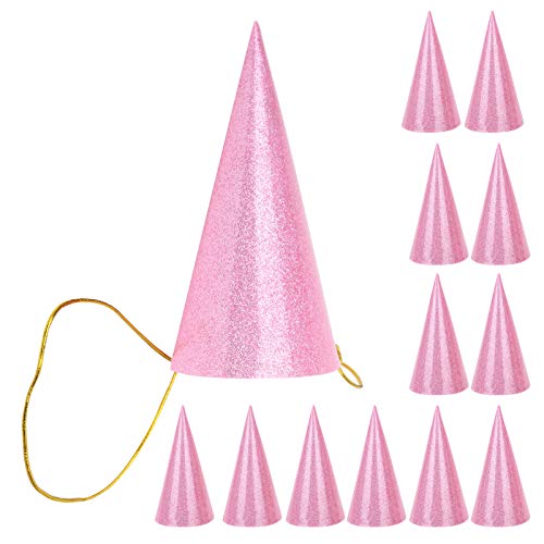 Tbest Partyhut Gold Goldener Hut, Kegel Biray Hatunny LDRen Party Krone Glitter Party Hut Dekoration Lagen (Rosenate) von Tbest