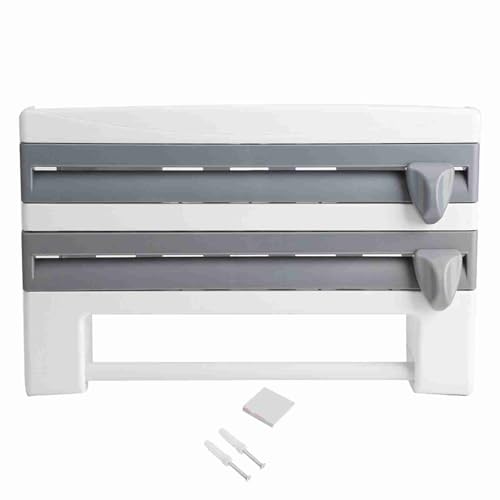 Tbest Praktische Aluminium -Aluminium -Küchenlagerregal Im Praktischen Tapehandtuchpolster für Einen Sorgfältig Geschnittenen Film (Grau weiß) von Tbest