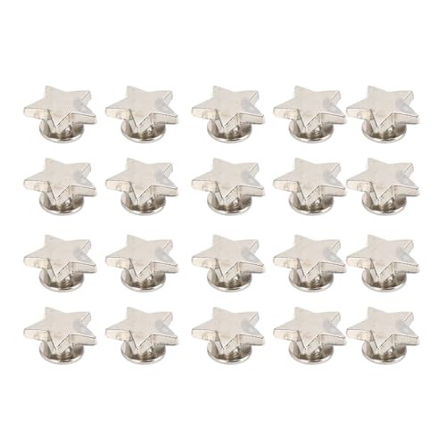 Tbest Stern Geformte Knopfkartenknopf Schöne Dekoration Kleidung Dekoration Accessoires Pack von 20 (flaches Silber) von Tbest