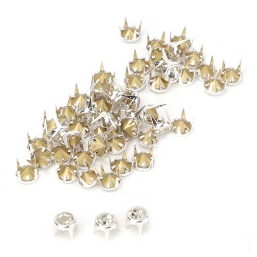 Tbest Verweilen von Crafters 'Essential Silber Round Runde - 50 A Grad Kristall -Strasssteine ​​für Kunst und Kunsthandwerk (Sharter unten 7 mm silberkante weiße Diamant) von Tbest