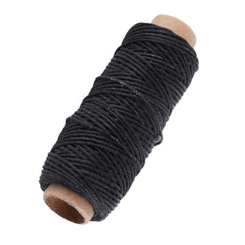 Tbest Waches Nähfaden für Ledernähte Kunsthandwerk 150d 50m, Wachs Flach für Schwere Lederreparatur, Schuhhandwerk und Mehr (BLACK) von Tbest