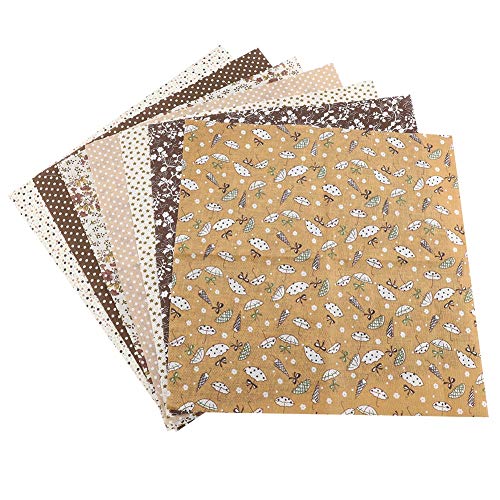 Tbest Weiße Fettviertel, 50 X 50 Frühlingsblumen, Neutral, Cremefarben, Rolle, 7 Stück, 50 X 50 cm, Baumwollstoff, DIY, Verschiedene Quadrate, Vorgeschnittenes Bettwäsche-Set, (Kaffee) von Tbest