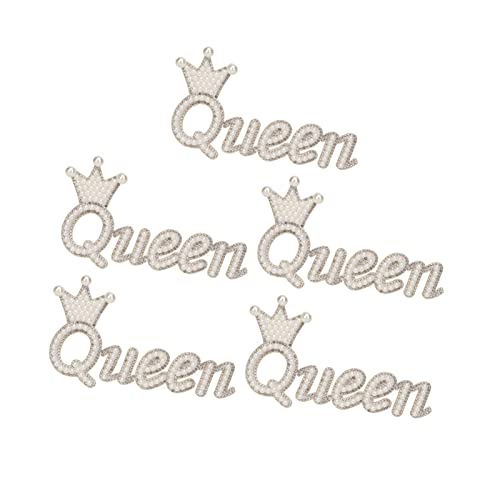 Tbeste Webenwerkzeuge und Zubehör Queen Crown Patch für Hüte Packer Eisen auf Bienenflecken, 5 PCs Gestickte Flecken Glänzende Kronenkönigin -Form DIY -Nähflecken für Kleidung von Tbest