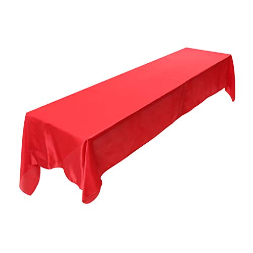 Tischdecke 3 Meter, Weiße Tischdecke Party, Weiße Tischdecke Lang, Tischdecke 3 Meter 145 X 320 cm, Rechteckige Tischdecke, Schmutzabweisend, Bankett, Hochzeit, Party, Dekoration, (Rot) von Tbest