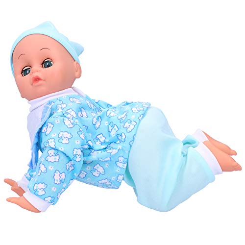 Wiedergeborene Babypuppen, Lebensechte Süße Puppe Elektrische Smart Lachende Krabbelpuppen Simulation Spielzeug Realistisches Mädchen Soft Geschenkset Ornamente Garon 10in (11,5-Zoll großer Junge) von Tbest