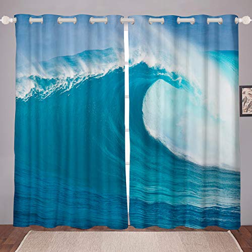 Ozean Wave Vorhänge Surfen nautischen Stil Vorhänge Himmelblau Fenstervorhang 137x117cm Hawaiian Summer Strand Blickdichte Vorhänge für Junge Jugendliche Ozean Wave Vorhänge Surfen nautischen Stil Vorhänge Himmelblau Fenstervorhang 137x117cm Hawaiian Summer Strand Blickdichte Vorhänge für Junge Jugendliche von Tbrand