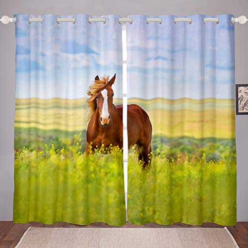 Tbrand Kinder Vorhänge Pferd 3D-Druck Blickdichte Vorhänge Weiche, atmungsaktive Mikrofaser Fenstervorhang Tiere Vorhänge für Jungen Teens 137x117cm Tbrand Kinder Vorhänge Pferd 3D-Druck Blickdichte Vorhänge Weiche, atmungsaktive Mikrofaser Fenstervorhang Tiere Vorhänge für Jungen Teens 137x117cm von Tbrand