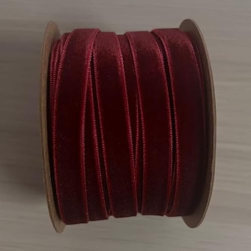 Tceapoo Samtband Weinrot, 20 Yards 10mm Geschenkband Schleifenband für Hochzeit, Geschenkverpackung, Geburtstag, Weihnachten und Dekoration von Tceapoo