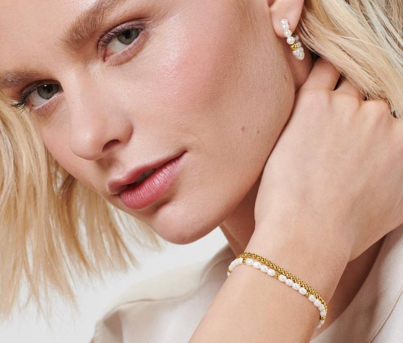 Tchibo - Armband-Set mit Glasperlen - weiß von Tchibo